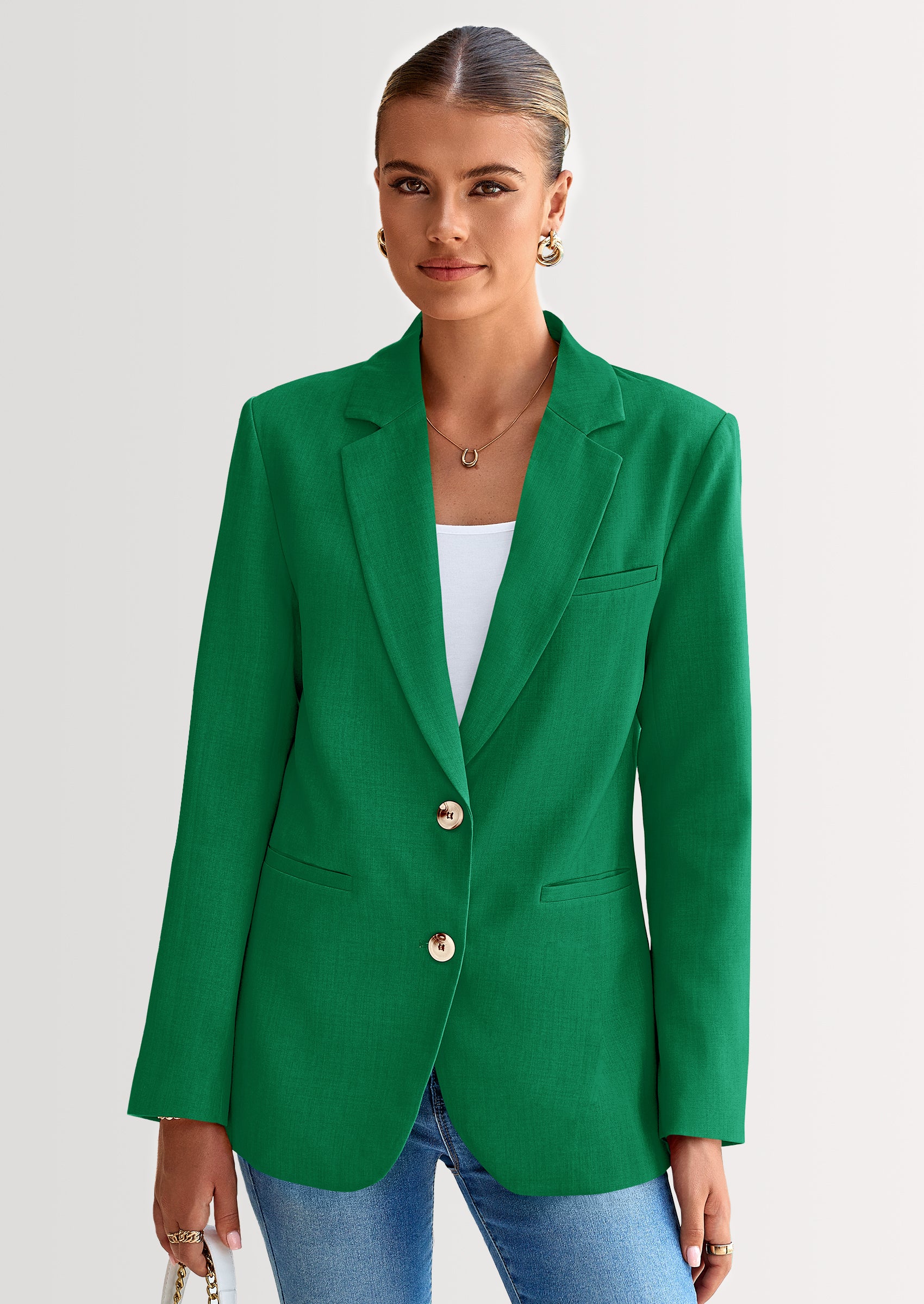 PRETTYGARDEN Blazers for Women Business Casual Long Sleeve Lapel Open Front Suit Jacket Work Blazer with Pockets