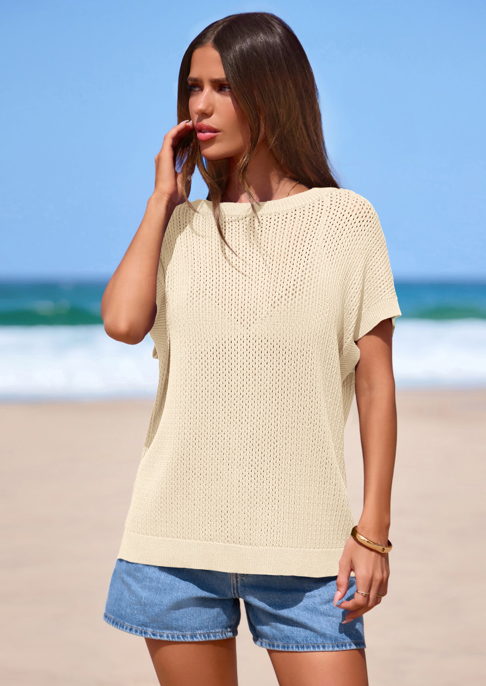 PRETTYGARDEN Women Spring Sweater Vest Business Casual Tank Top Lightweight Cap Sleeve Knit Shirts Trendy Summer Outfits PRETTYGARDEN