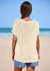 PRETTYGARDEN Women Spring Sweater Vest Business Casual Tank Top Lightweight Cap Sleeve Knit Shirts Trendy Summer Outfits PRETTYGARDEN