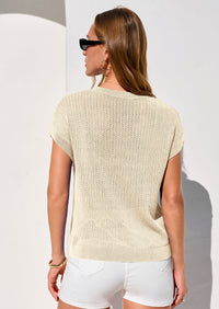 PRETTYGARDEN Women Spring Sweater Vest Business Casual Tank Top Lightweight Cap Sleeve Knit Shirts Trendy Summer Outfits PRETTYGARDEN