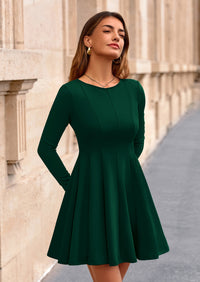 PRETTYGARDEN Fall Cocktail Dresses for Women Elegant Classy Wedding Guest Long Sleeve Homecoming Party A Line Mini Dress