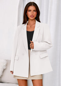 PRETTYGARDEN Fall Blazers for Women Business Casual Long Sleeve Lapel Pockets Dressy Suit Jackets Work Office Clothes