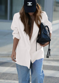 PRETTYGARDEN Fall Blazers for Women Business Casual Long Sleeve Lapel Pockets Dressy Suit Jackets Work Office Clothes