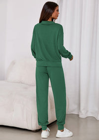 PRETTYGARDEN Women's Fall 2 Piece Lounge Sets Zip Up Sweatshirt Jogger Pants Sweat Track Suits Travel Outfit Winter Clothing