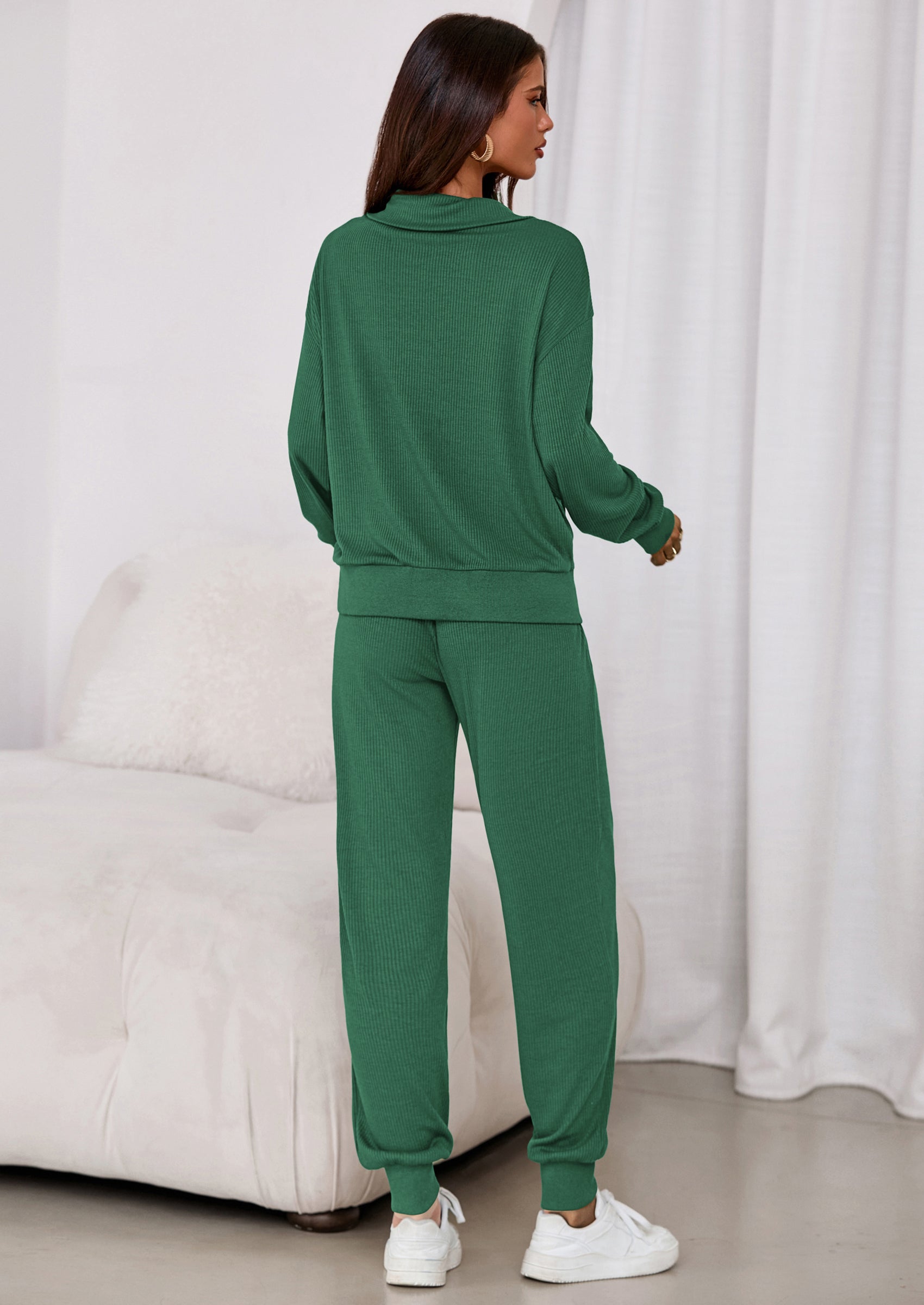 PRETTYGARDEN Women's Fall 2 Piece Lounge Sets Zip Up Sweatshirt Jogger Pants Sweat Track Suits Travel Outfit Winter Clothing