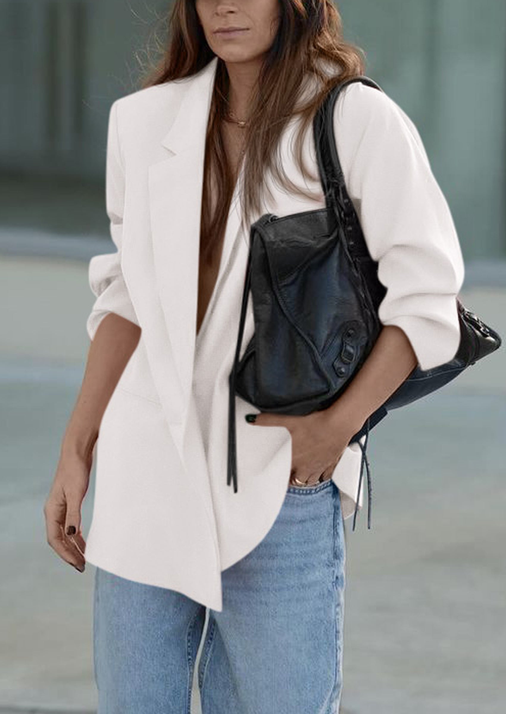 PRETTYGARDEN Fall Blazers for Women Business Casual Long Sleeve Lapel Pockets Dressy Suit Jackets Work Office Clothes