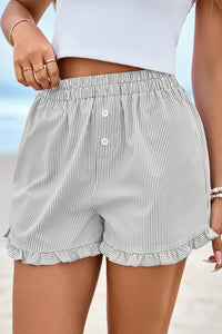 PRETTYGARDEN Womens Boxer Shorts Y2K Ruffle Pajama Summer Spring Lounge Sleep Striped Casual Beach Pj Bottoms Pockets PRETTYGARDEN