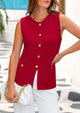 Women's Sweater Vests 2025 Spring Summer Trendy Sleeveless Tank Tops Knit Button Down Cardigan Waistcoat