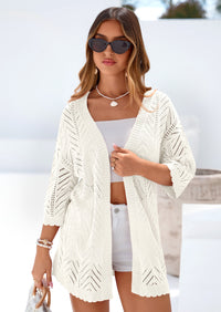 PRETTYGARDEN Summer Cardigan Sweaters for Women Lightweight  Short Sleeve Knit Coverup Spring Beach Vacation Clothes PRETTYGARDEN