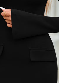 PRETTYGARDEN Womens Fall Long Sleeve Mini Dress Trendy Boat Neck Bodycon Knit Elegant Short Party Dresses