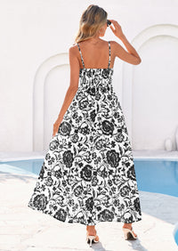 PRETTYGARDEN Womens Spring Boho Maxi Dress Eyelet Floral Long Flowy Sundresses Summer Beach Vacation Clothes PRETTYGARDEN