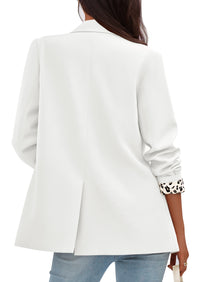 PRETTYGARDEN Blazers for Women Fall Work Office Suit Jackets Dressy Open Front Leopard Blazer Business Casual Outfits