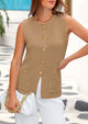 Women's Sweater Vests 2025 Spring Summer Trendy Sleeveless Tank Tops Knit Button Down Cardigan Waistcoat