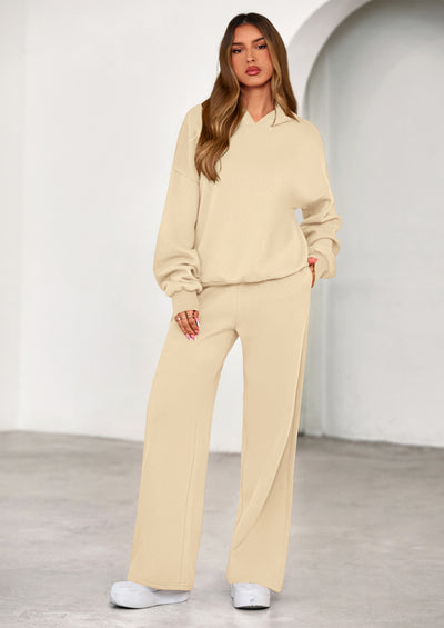 PRETTYGARDEN Womens Sweatsuits 2 Piece Set Casual Winter Long Sleeve Hoodie Loose Wide Leg Sweatpants Fall Tracksuit