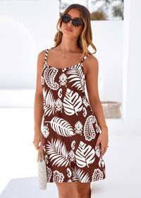 PRETTYGARDEN Women's Summer Dresses Casual Print Spaghetti Strap Sleeveless Sundress Beach Vacation Cover Ups PRETTYGARDEN