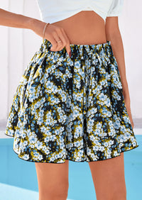 PRETTYGARDEN Women's Flowy Shorts Summer Fashion Beach Vacation Clothes Casual High Waist Wide Leg Ruffle Shorts