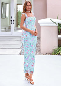 PRETTYGARDEN Women's Spring Wedding Guest Dress Summer Formal Sleeveless Elegant Floral Lace Cocktail Maxi Long Dresses