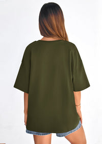 PRETTYGARDEN Women's Spring Going Out Tops Casual Short Sleeve Crewneck Loose Fit Basic Cute Tee Shirts Summer Outfits PRETTYGARDEN