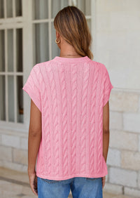 PRETTYGARDEN Women's Sweater Vest Summer Short Sleeve Tops Casual Crewneck Knit Oversized Pullover Trendy Spring Outfits PRETTYGARDEN