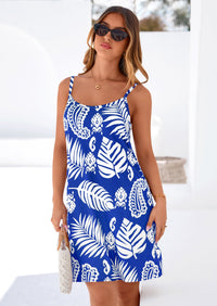 PRETTYGARDEN Women's Summer Dresses Casual Print Spaghetti Strap Sleeveless Sundress Beach Vacation Cover Ups PRETTYGARDEN