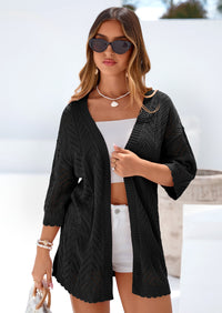 PRETTYGARDEN Summer Cardigan Sweaters for Women Lightweight  Short Sleeve Knit Coverup Spring Beach Vacation Clothes PRETTYGARDEN