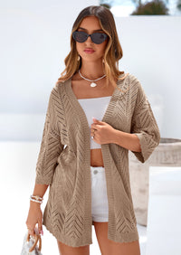 PRETTYGARDEN Summer Cardigan Sweaters for Women Lightweight  Short Sleeve Knit Coverup Spring Beach Vacation Clothes PRETTYGARDEN