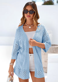 PRETTYGARDEN Summer Cardigan Sweaters for Women Lightweight  Short Sleeve Knit Coverup Spring Beach Vacation Clothes PRETTYGARDEN