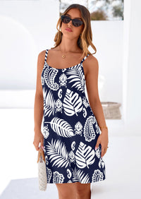 PRETTYGARDEN Women's Summer Dresses Casual Print Spaghetti Strap Sleeveless Sundress Beach Vacation Cover Ups PRETTYGARDEN