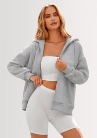 PRETTYGARDEN Women's Zip Up Y2K Hoodies Casual Long Sleeve Sweatshirts Fall Spring Track Jackets with Pockets