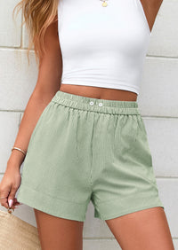 PRETTYGARDEN Women Striped Shorts Casual Elastic Waist  Bottoms Beach Shorts