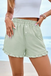 PRETTYGARDEN Womens Boxer Shorts Y2K Ruffle Pajama Summer Spring Lounge Sleep Striped Casual Beach Pj Bottoms Pockets PRETTYGARDEN