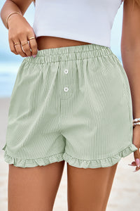 PRETTYGARDEN Womens Boxer Shorts Y2K Ruffle Pajama Summer Spring Lounge Sleep Striped Casual Beach Pj Bottoms Pockets PRETTYGARDEN