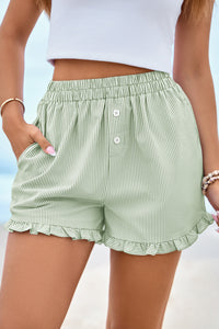 PRETTYGARDEN Womens Boxer Shorts Y2K Ruffle Pajama Summer Spring Lounge Sleep Striped Casual Beach Pj Bottoms Pockets PRETTYGARDEN