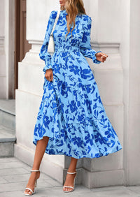 PRETTYGARDEN Women's Floral Maxi Dress Spring Long Sleeve V Neck Casual A Line Long Flowy Boho Party Dresses