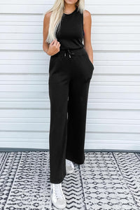 Summer One Piece Outfits Sleeveless Wide Leg Long Pants Jumpsuits