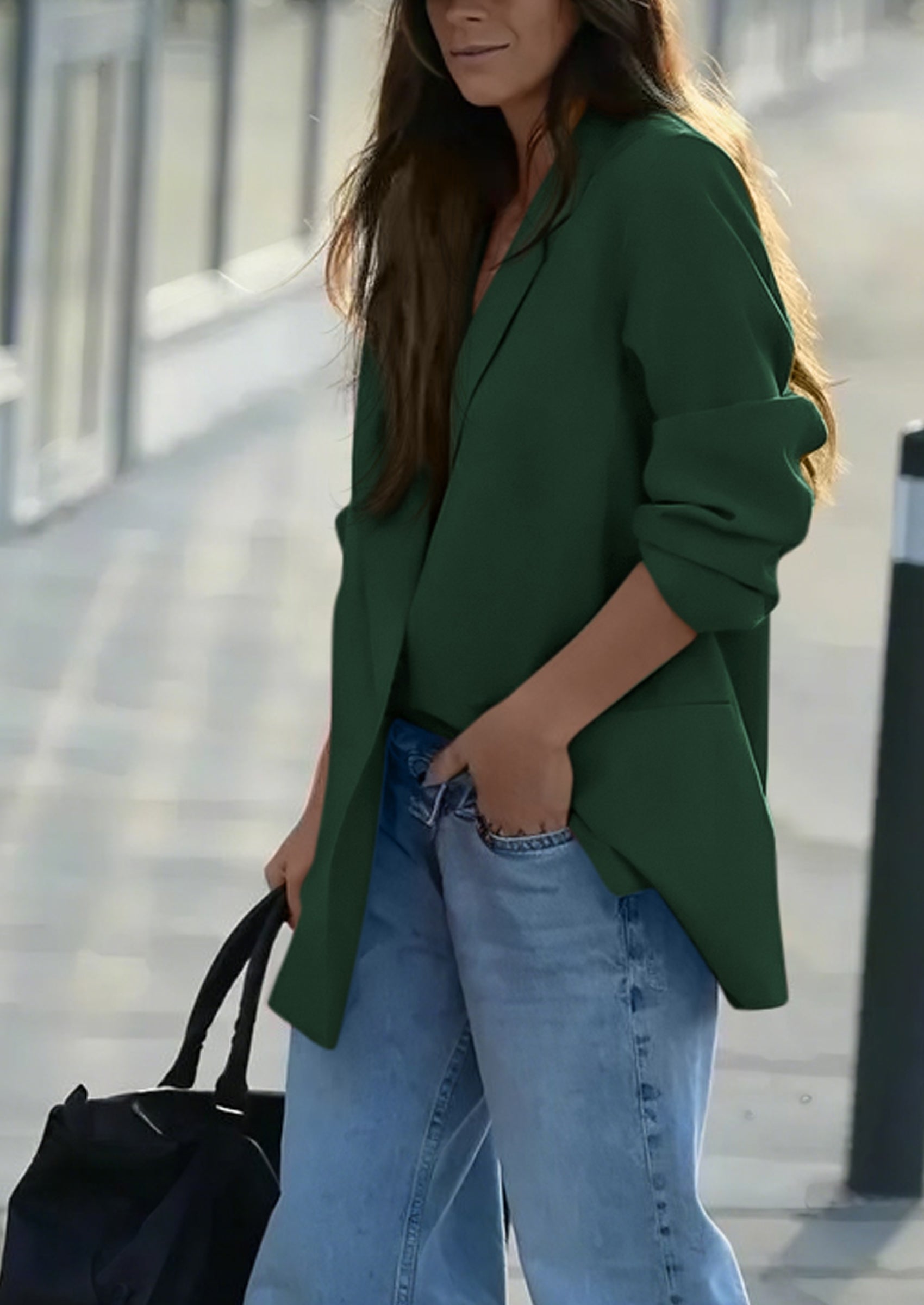 PRETTYGARDEN Fall Blazers for Women Business Casual Long Sleeve Lapel Pockets Dressy Suit Jackets Work Office Clothes