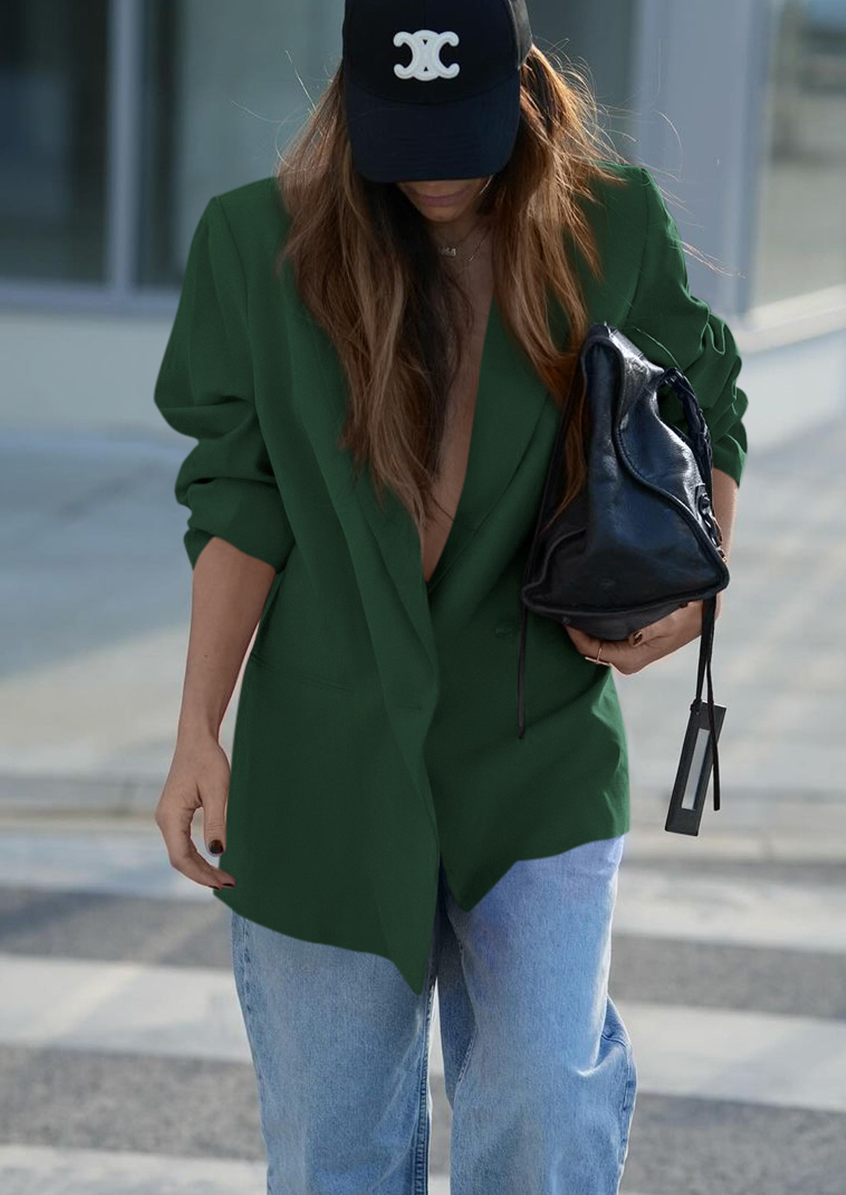 PRETTYGARDEN Fall Blazers for Women Business Casual Long Sleeve Lapel Pockets Dressy Suit Jackets Work Office Clothes