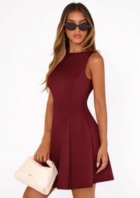 PRETTYGARDEN Summer Dresses for Women Elegant Sleeveless Boat Neck A Line Spring Formal Cocktail Party Mini Dress PRETTYGARDEN