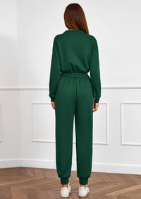 PRETTYGARDEN Long Sleeve Jumpsuits for Women Casual  Fall Fashion Zip Up Pant Rompers One Piece Sweatsuits Travel Outfits