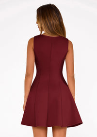 PRETTYGARDEN Summer Dresses for Women Elegant Sleeveless Boat Neck A Line Spring Formal Cocktail Party Mini Dress PRETTYGARDEN