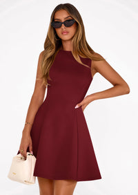 PRETTYGARDEN Summer Dresses for Women Elegant Sleeveless Boat Neck A Line Spring Formal Cocktail Party Mini Dress PRETTYGARDEN