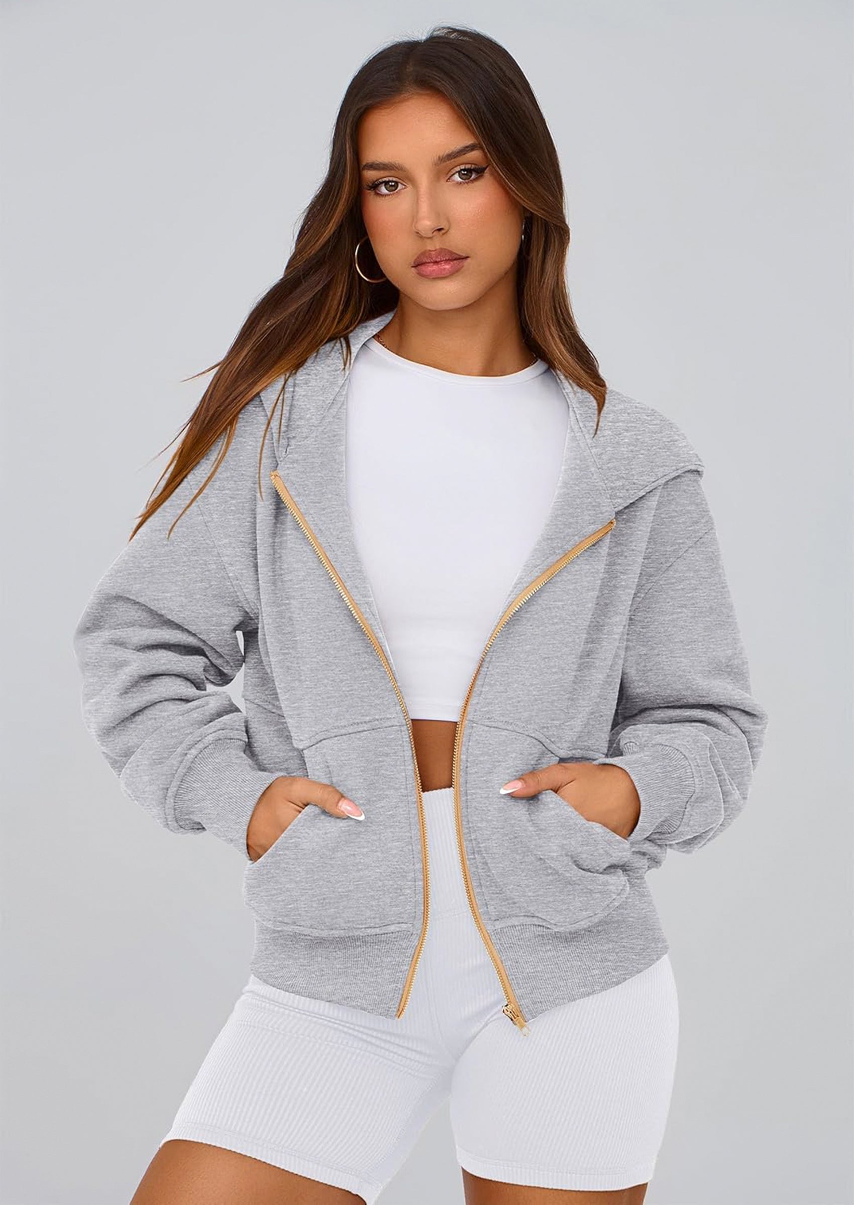 PRETTYGARDEN Hoodies For Women Sweatshirt Zip Up Hoodie Fall Fashion Trendy Long Sleeve Jackets Winter Clothing Outfits