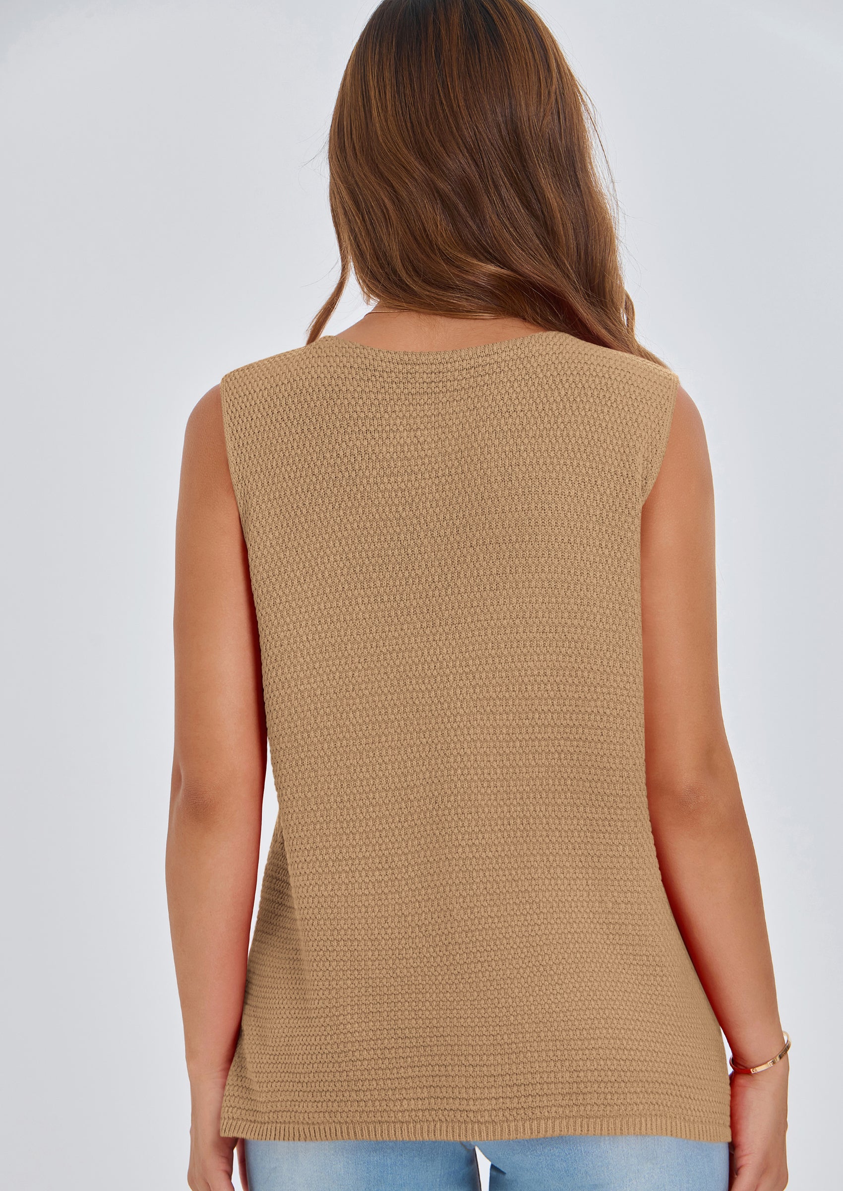 PRETTYGARDEN Women's Knit Sweater Vest Summer Sleeveless Button Down Tank Tops Trendy Business Casual Outfits PRETTYGARDEN