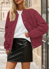 PRETTYGARDEN Women's Quilted Bomber Jacket Fall Fashion Lightweight Cropped Zip up Outerwear Winter Puffer Coats Pockets