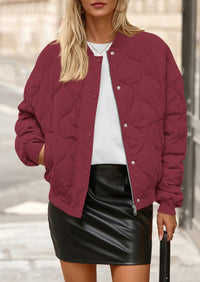 PRETTYGARDEN Women's Quilted Bomber Jacket Fall Fashion Lightweight Cropped Zip up Outerwear Winter Puffer Coats Pockets