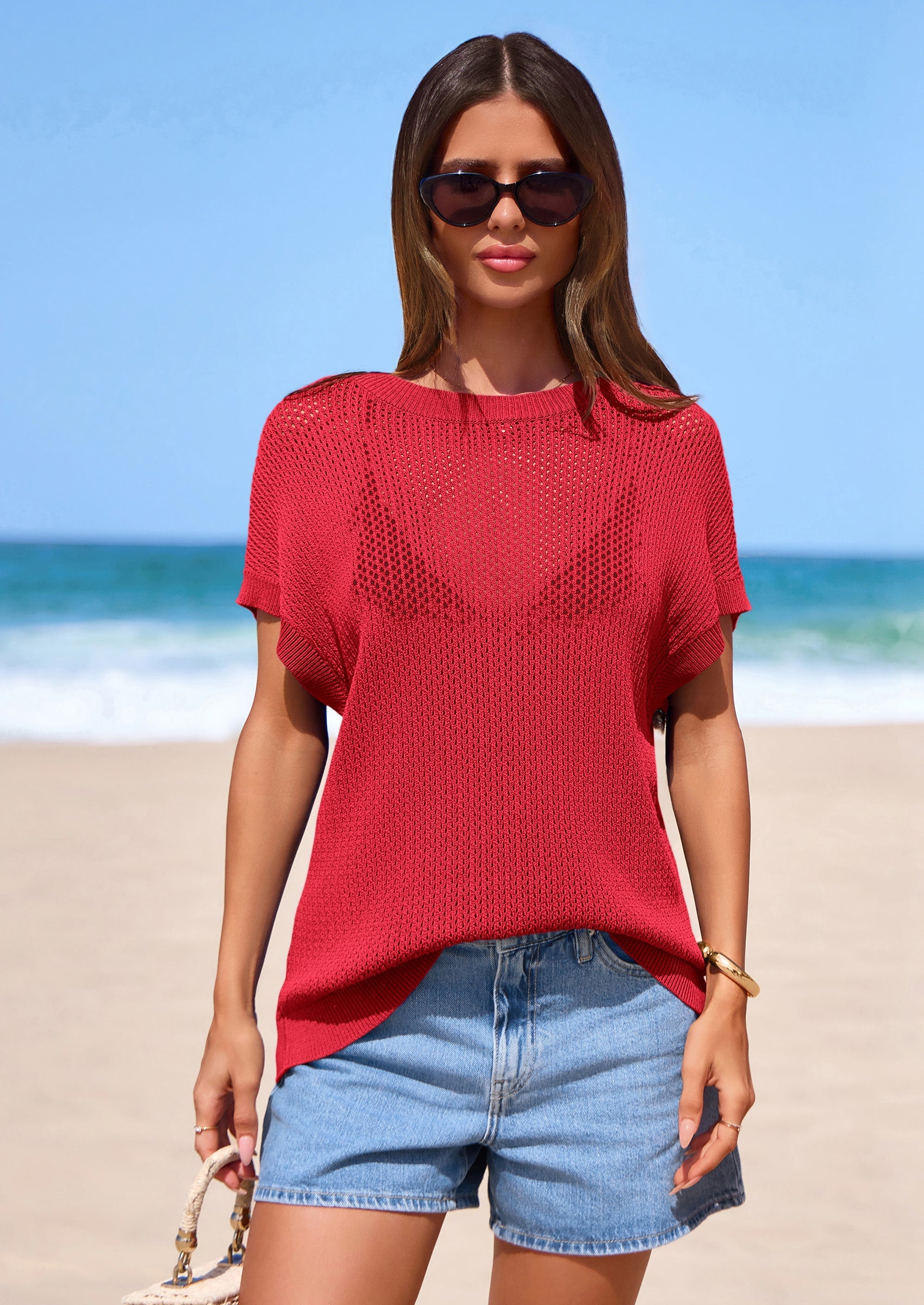 PRETTYGARDEN Women Spring Sweater Vest Business Casual Tank Top Lightweight Cap Sleeve Knit Shirts Trendy Summer Outfits PRETTYGARDEN