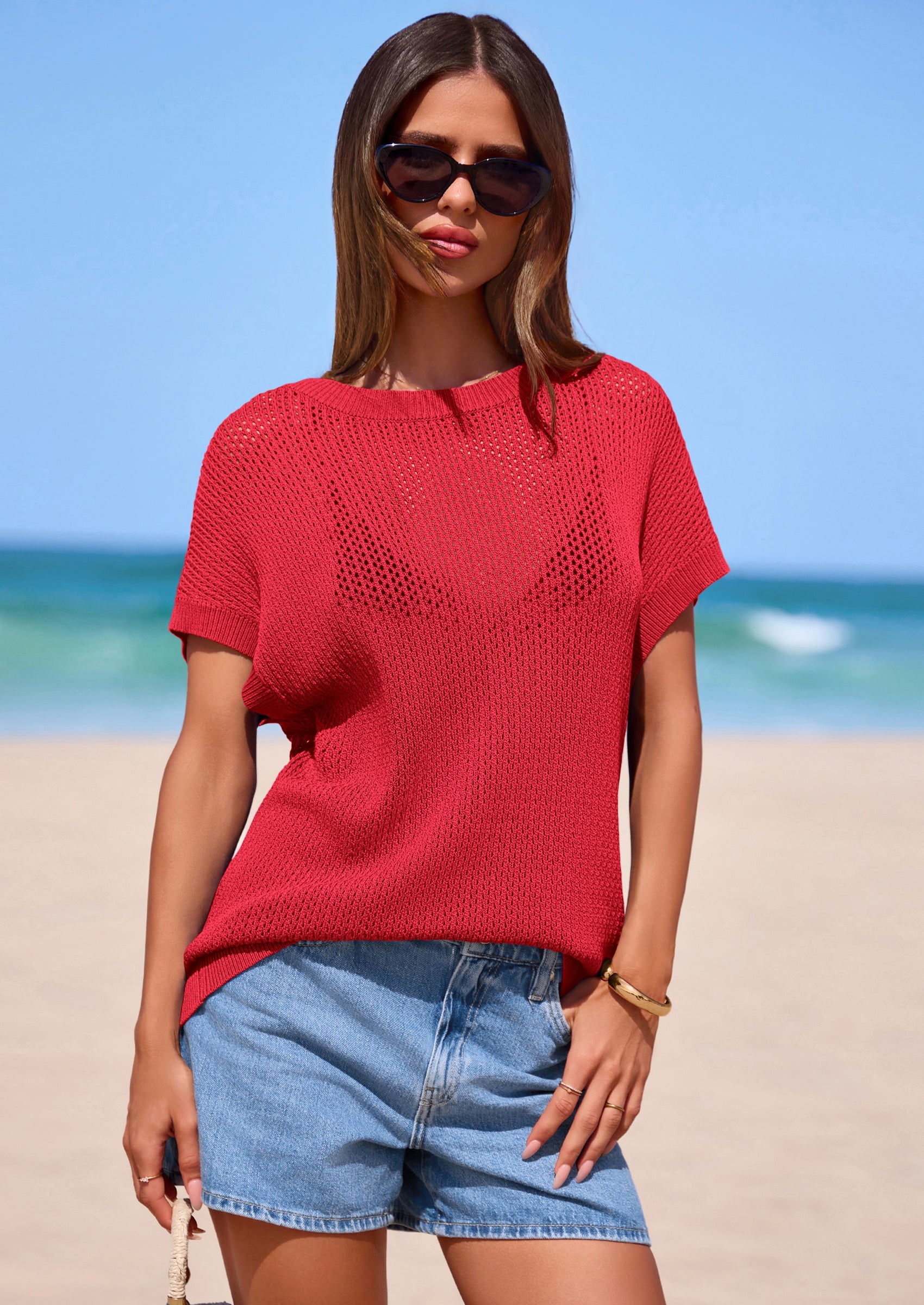 PRETTYGARDEN Women Spring Sweater Vest Business Casual Tank Top Lightweight Cap Sleeve Knit Shirts Trendy Summer Outfits PRETTYGARDEN