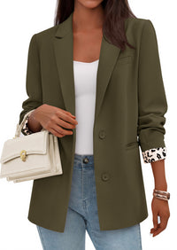 PRETTYGARDEN Blazers for Women Fall Work Office Suit Jackets Dressy Open Front Leopard Blazer Business Casual Outfits