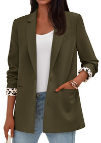 PRETTYGARDEN Blazers for Women Fall Work Office Suit Jackets Dressy Open Front Leopard Blazer Business Casual Outfits