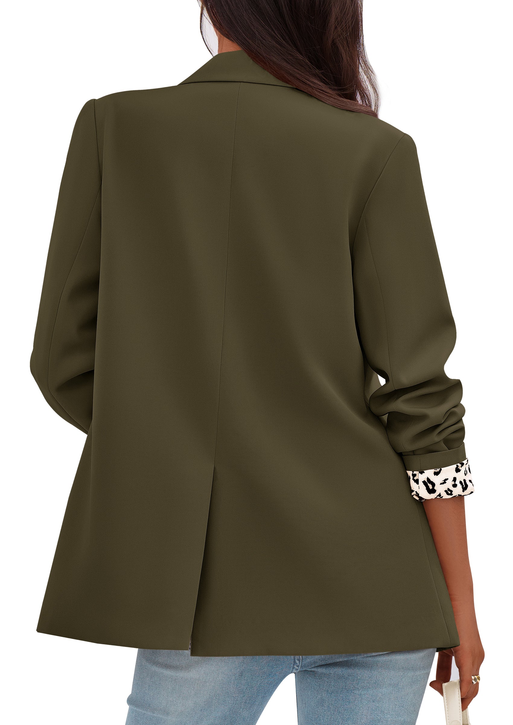 PRETTYGARDEN Blazers for Women Fall Work Office Suit Jackets Dressy Open Front Leopard Blazer Business Casual Outfits